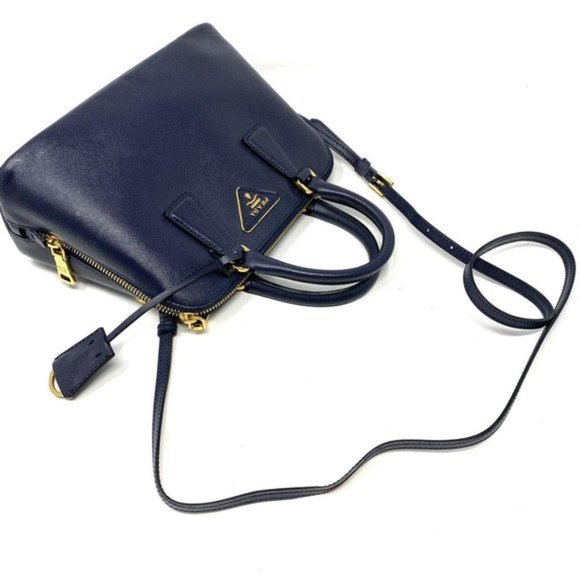 AUTH PRADA LOGOS SAFFIANO LUX LEATHER 2WAY BAG - Picture 6 of 13